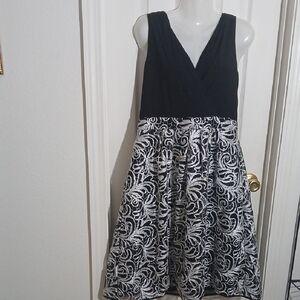 R&M Richards Black Dress with Silver Logo Tag